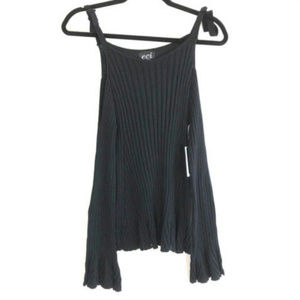 ECI Cold Shoulder Sweater Black Medium
